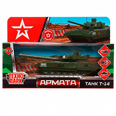 ARMATA-12-AR Модель металл АРМАТА ТАНК Т-14 АРМИЯ РОССИИ 12 см, башня, инерц, зелен, кор. Технопарк