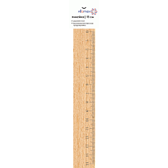 Линейка деревянная ATTOMEX 15 см, в пластиковом пакете (5091800)