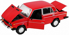 1200164JB ТМ "Автопанорама" Машинка металл., ВАЗ 2106, масштаб 1:22, красный, инерция, откр. двери, 