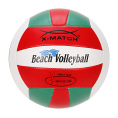 56299 Мяч волейбольный X-Match зелен-красн-бел, 2 слоя ПВХ