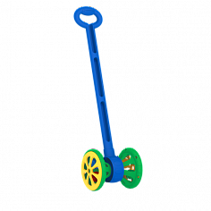 760/1н Каталка "Весёлые колёсики" с шариками (сине-зелёная)