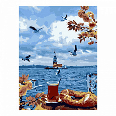 LORI Кпн-304 Картина по номерам на картоне 40*50 см "Утренний чай"