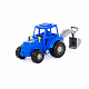 миниатюра ПОЛЕ84873 Трактор "Мастер" (синий) с лопатой (в сеточке)