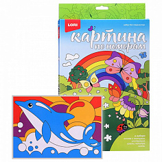 LORI Ркн-090 Картина по номерам для малышей ВЕСЁЛЫЕ КАРТИНКИ "Радостный дельфин"