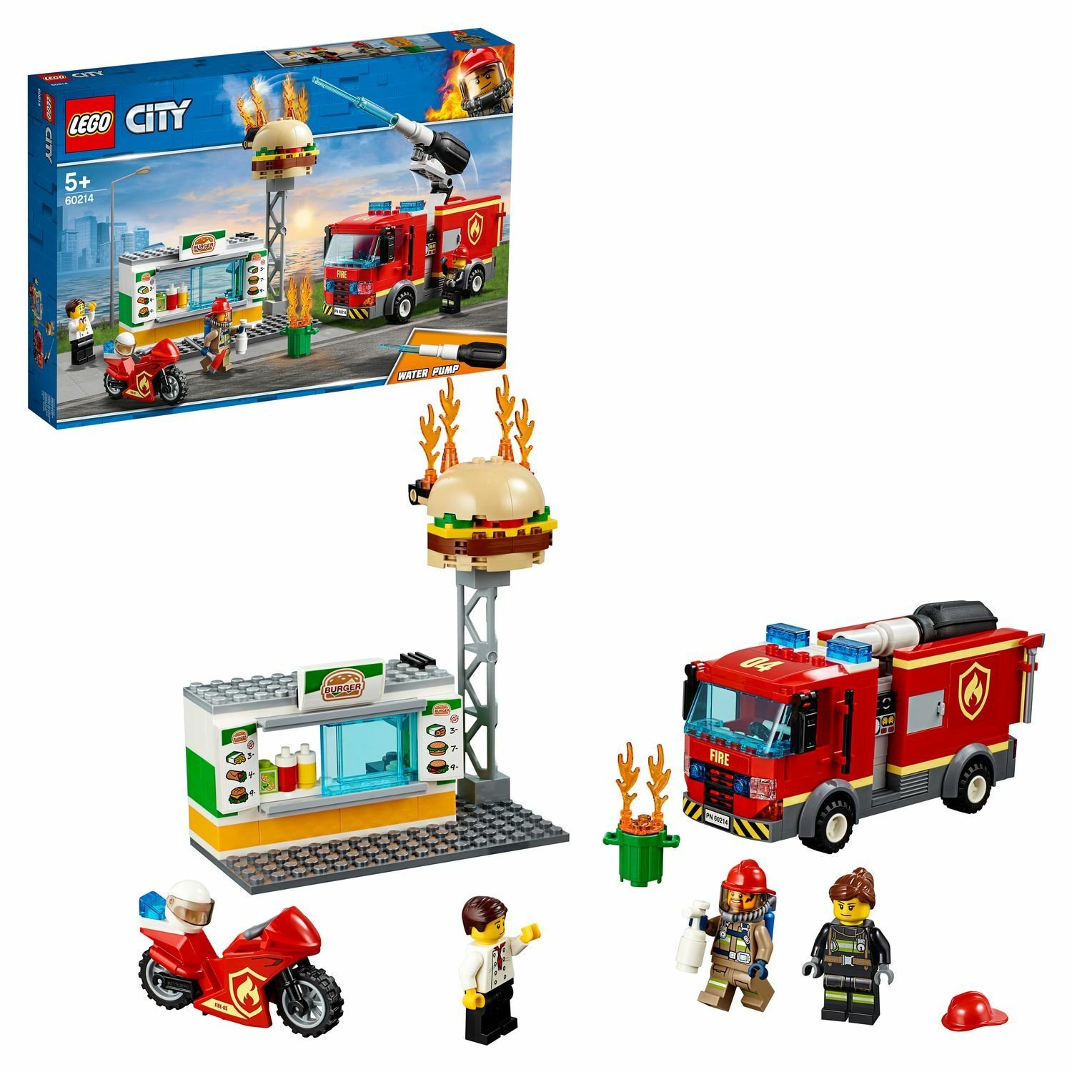 Купить 60214 Констр-р LEGO City Fire Пожар в бургер-кафе - цена от 1 945 ₽  в Алуште