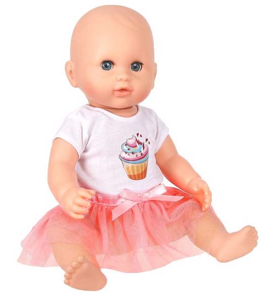 миниатюра 452153 Одежда для куклы 38-43см, футболка и юбочка "Пирожное"