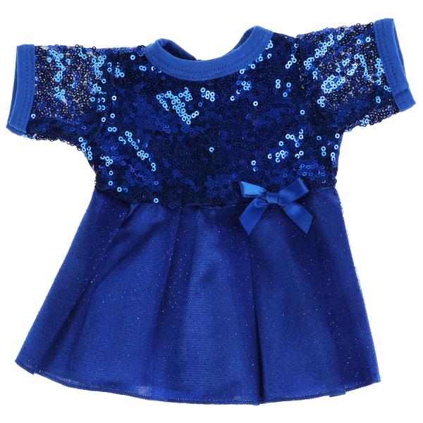 миниатюра OTF-2103D-RU Одежда для кукол 40-42см синие платье с пайетками КАРАПУЗ в шт.100шт
