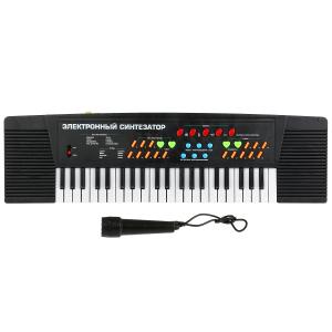Фото B1459075-R Электронный синтезатор ТМ "Играем вместе" на бат. со светом, 44 клавиши, микрофон в кор