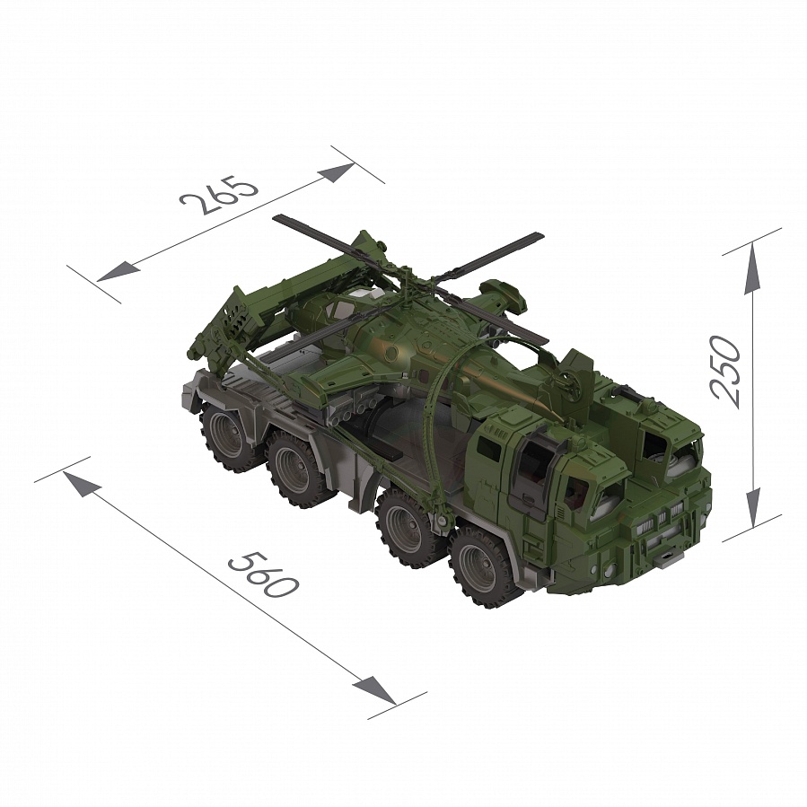 Купить 256н Тягач военный Щит с вертолетом 56 25 26.5 cm Машины и  спецтехника пластиковые - цена от 2 045 ₽ в Саки