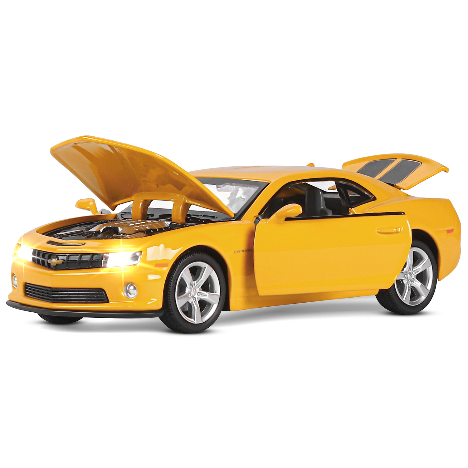 Купить 1251155JB Машинка металл. 1:32 Chevrolet Camaro SS, желтый, инерция,  свет, звук, откр. двери, в/к - цены в Симферополе