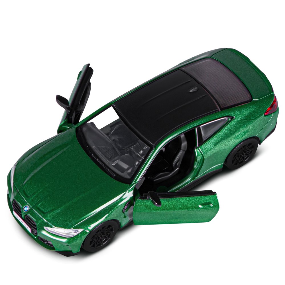 Купить 1251526JB Машинка металлическая 1:32 BMW M4 (G82)зеленый, откр. 4  двери, свет, звук, инерция ТМ 