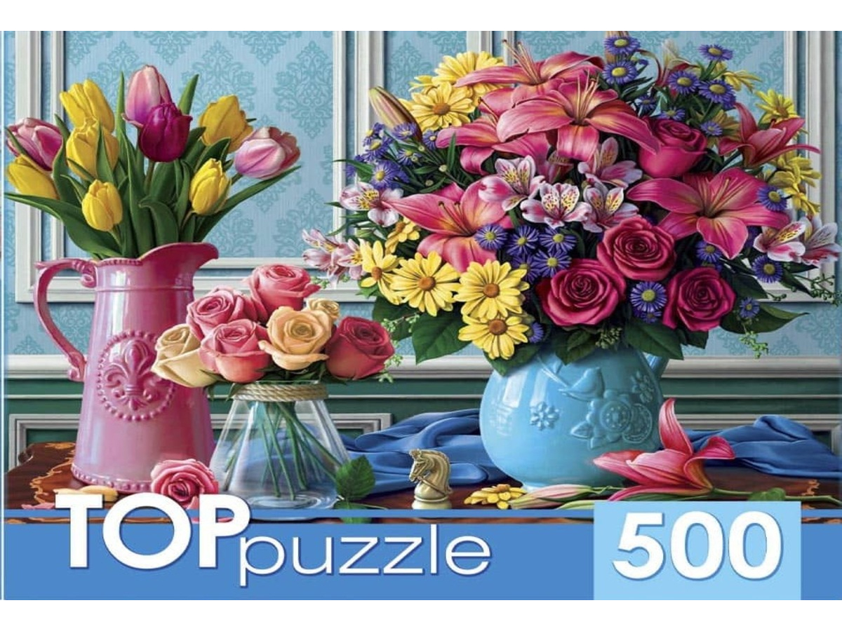 Купить ХТП500-4234 TOPpuzzle. ПАЗЛЫ 500 элементов. ХТП500-4234 ВАЗЫ С  ЯРКИМИ ЦВЕТАМИ Пазлы и 3Д пазлы - цена от 187 ₽ в Белогорске