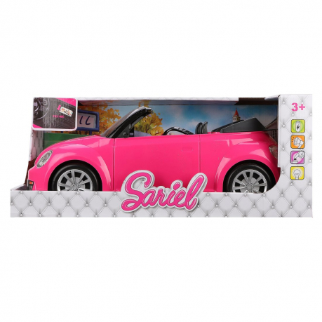 миниатюра 6622-A Машина-кабриолет для куклы роз., 44см, свет, звук, батар.AG13*3шт. вх.в комп.