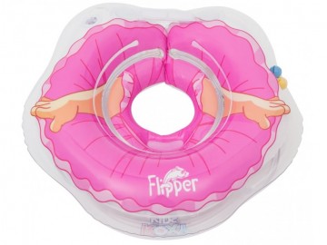 Фото FL007 Надувной круг на шею для купания малышей Flipper Балерина. Две камеры, мягкий внутренний шов, 