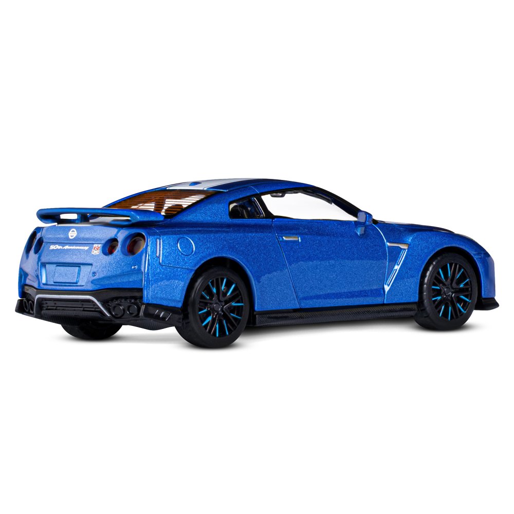 Купить 1251547JB Машинка металлическая 1:32 Nissan GT-R (R35), синий, откр.  двери, свет, звук, инер ТМ 