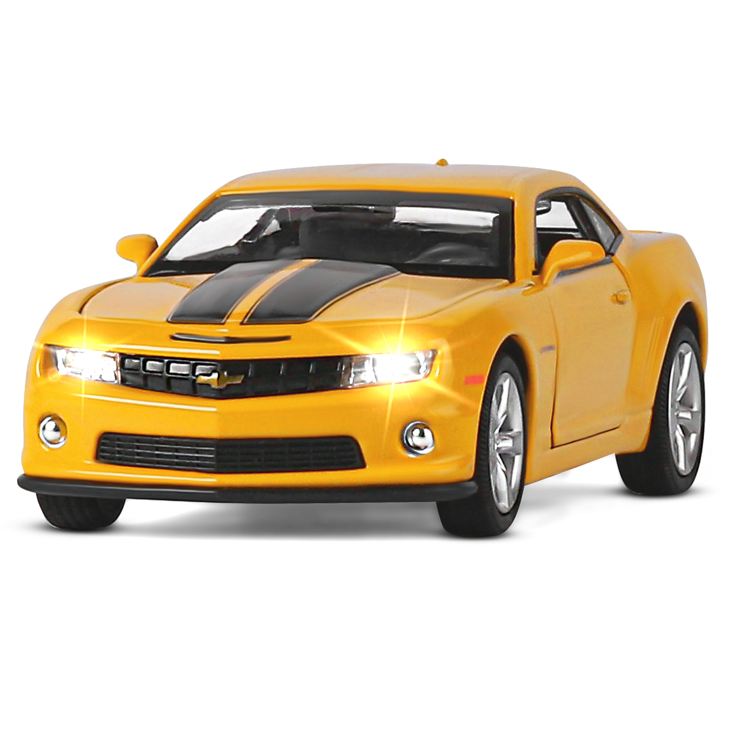 Купить 1251155JB Машинка металл. 1:32 Chevrolet Camaro SS, желтый, инерция,  свет, звук, откр. двери, в/к - цены в Симферополе