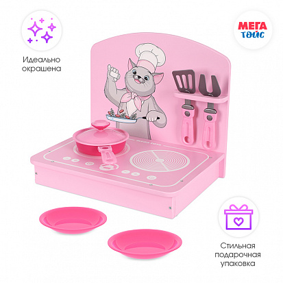 Фото МТ 17304 Кухня детская мини розовая 7 предметов