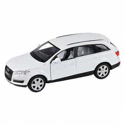 Фото 1251391JB ТМ "Автопанорама" Машинка металл. 1:32 Audi Q7, белый, инерция, свет, звук, откр. двери, в