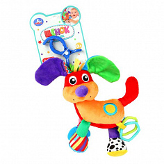 RV-D4 Текстильная игрушка погремушка собачка подвеска с вибрацией на блистере Умка