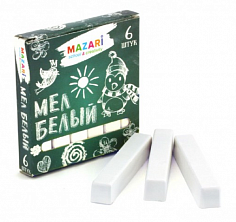 М-9000 Мел белый 6цв. карт.коробка MAZARI
