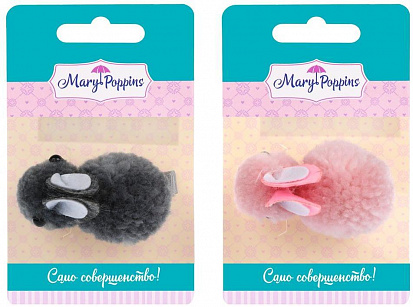 Фото товара 455301 Зажим для волос "Пушистый зайка", 6,5 см., в ассорт.