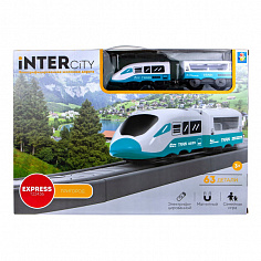 Т22436 1TOY InterCity Express наб.ж.д."Пригород" 63 дет.свет, звук,поезд 2 ваг, остановка, мост, 3 м