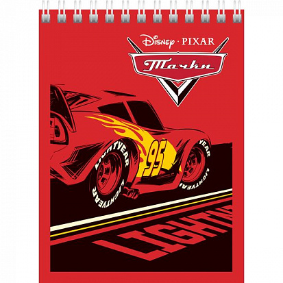 Фото товара 057090 Блокнот ХАТБЕР А6 "ТАЧКИ (DISNEY)", 40л, клетка, гребень, УФ-лак (40Б6В1гр) (057090)