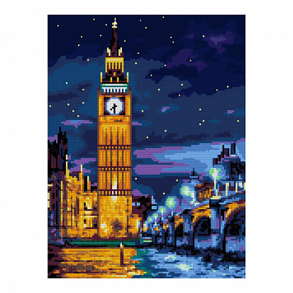 Фото LORI Ам-047 Алмазная мозаика 30*40 см (частичное заполнение) "Ночь в Лондоне"