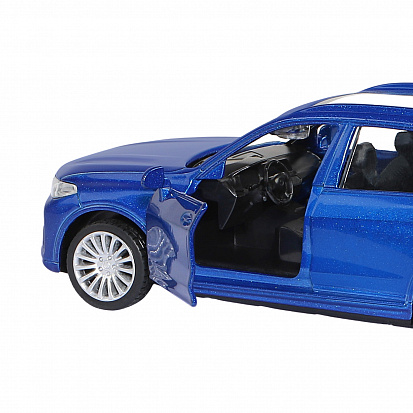Фото 1251257JB ТМ "Автопанорама" Машинка металл. 1:44, BMW X7, синий, инерция, откр. двери, в/к 17,5*12,