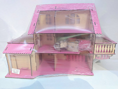 ЭД-070 Сборная игрушка Кукольный домик с качелей,цвет розовый 22*55*37