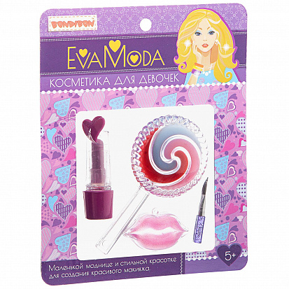 Фото ВВ1765 Набор детской декорат. косметики Bondibon Eva Moda, CRD 14,5х18 см, блески для губ (3 цвета; 