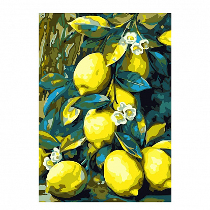 Фото LORI Кпн-285 Картина по номерам на картоне 20*28,5 см "Лимоны"