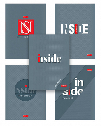 Фото товара 032162 Блокнот ХАТБЕР А6 "INSIDE", 36л., клетка, скоба (1/120) (32Б6B1) (032162)