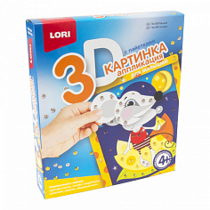 LORI Пм-006 Картинка 3D.Аппликация для малышей с пайетками "Мышка"