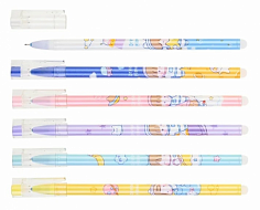 Ручка гелевая пиши-стирай BASIR "ПЛАНЕТА МЕЧТЫ" 0,5 мм. пластик, ассорти, синяя (1837) (12/576)