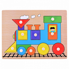 D1718 Пазл-вкладыш "Паровозик" (10702070/150424/3142162, Китай )