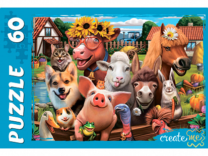 Фото товара П60-0430 ПАЗЛЫ 60 элементов. ЗАБАВНЫЕ ЖИВОТНЫЕ № 6 (Арт. П60-0430)