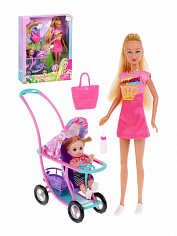 8524 Игровой набор Defa Lucy "На прогулке", 2 куклы, 3 предм., коробка