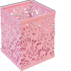 Подставка для пишущих принадлежностей deVENTE, квадратная, металлическая,ажурная, розовая (4104707)