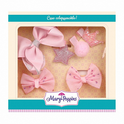 Фото товара 455223 Набор заколок и резинок "Принцесса", 6 шт.