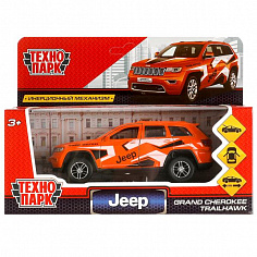 CHEROKEE-12-SRT Машина металл "jeep grand cherokee спорт" 12см, инерц., оранжевый в кор. Технопарк