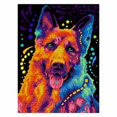LORI Ам-017 Алмазная мозаика 30*40 см (частичное заполнение) "Яркая овчарка"
