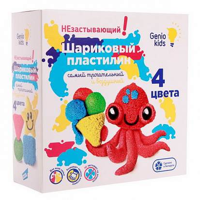 Фото TA1804 Набор для детской лепки "Шариковый пластилин 4 цвета незастывающий"