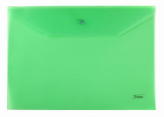 РЕ-AKk4_00004 Папка на кнопке A4 "Hatber" 180мкм зеленая (без штрихкода)