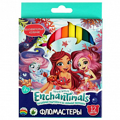 FRK12-67354-ENCH Фломастеры ЭНЧАНТИМАЛС 12цв, круглые, карт коробка Умка