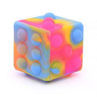 Фото Т22992 1toy Жмяка игральный кубик 5,5х5,5 см, 3 вида в асс., 12 шт. в д/б (10013160/231122/3567421)