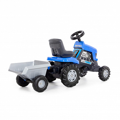 Фото ПОЛЕ84620 Каталка-трактор с педалями "Turbo" (синяя)