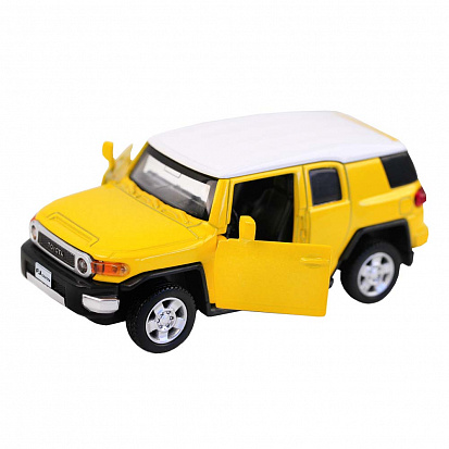 Фото 1200134JB ТМ "Автопанорама" Машинка металл. 1:43 Toyota FJ Cruiser, желтый, инерция, откр. двери, в/