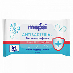 0526 Антибактериальные влажные салфетки MEPSI, 64 шт.