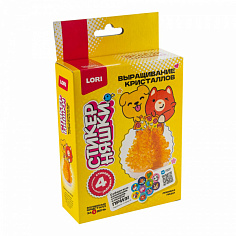 LORI Кфо-003 Выращивание кристаллов Стикерняшки "Любимая пицца", оранжевый кристалл